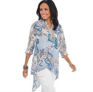 Women's Chico's Paisley Print Top Sz 3 /XL